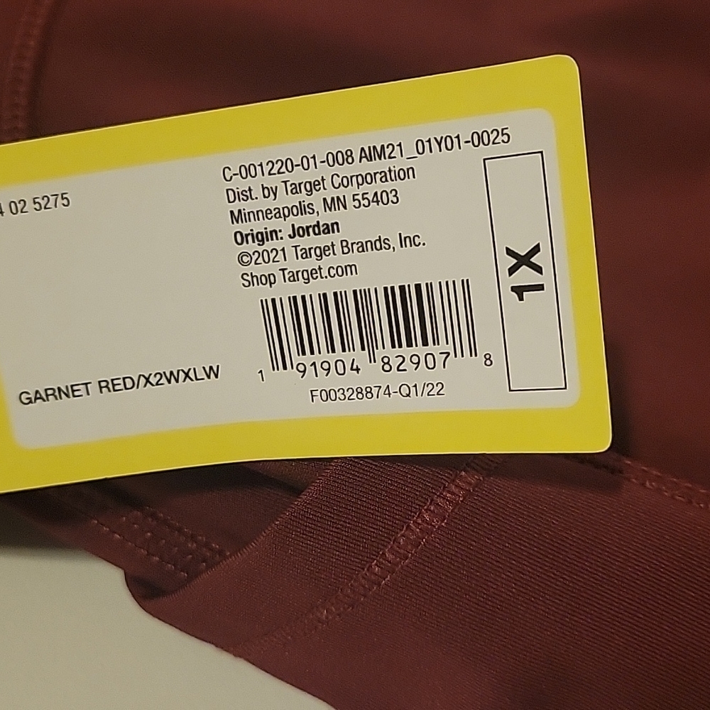 All IN MOTION Garnet Red High Rise Workout Pants Legging 1x Nwt - Picture 7 of 7